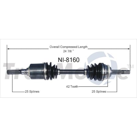 Surtrack Axle Cv Axle Shaft, Ni-8160 NI-8160